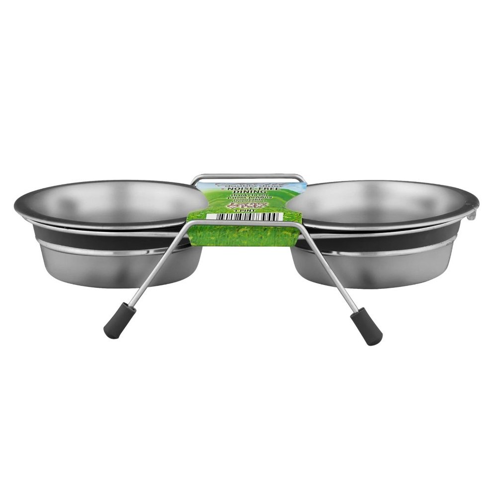 Loving Pets Double Diner Noise Free Small Dog/Puppy Bowls, 1pt